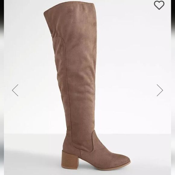 New Buckle Wild Diva tall boots size 5.5 brown elasticized suede - Picture 4 of 6